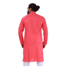 Load image into Gallery viewer, Ajay Arvindbhai Khatri Men&#39;s Pure Cotton Regular Kurta Carrot Red Colour
