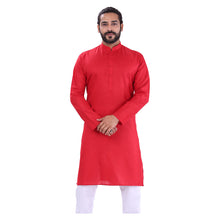 Load image into Gallery viewer, Ajay Arvindbhai Khatri Men&#39;s Pure Cotton Regular Kurta Red Colour
