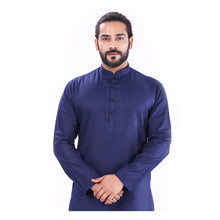 Load image into Gallery viewer, Ajay Arvindbhai Khatri Men&#39;s Pure Cotton Regular Kurta Navy Blue Colour
