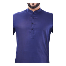 Load image into Gallery viewer, Ajay Arvindbhai Khatri Men&#39;s Pure Cotton Regular Kurta Navy Blue Colour
