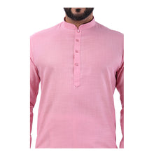 Load image into Gallery viewer, Ajay Arvindbhai Khatri Men&#39;s Pure Cotton Regular Kurta Light Pink Colour
