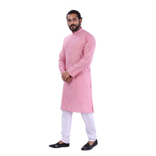 Load image into Gallery viewer, Ajay Arvindbhai Khatri Men&#39;s Pure Cotton Regular Kurta Peach Colour
