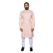 Load image into Gallery viewer, mens peach color poly cotton kurta
