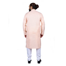 Load image into Gallery viewer, mens peach color poly cotton kurta
