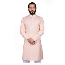 Load image into Gallery viewer, mens peach color poly cotton kurta
