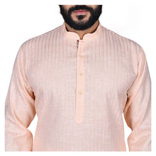 Load image into Gallery viewer, mens peach color poly cotton kurta
