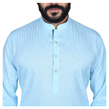 Load image into Gallery viewer, mens sky blue color poly cotton kurta
