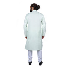 Load image into Gallery viewer, Ajay Arvindbhai Khatri Men&#39;s Poly Cotton Straight Linning Kurta Pista Green Colour
