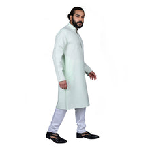 Load image into Gallery viewer, Ajay Arvindbhai Khatri Men&#39;s Poly Cotton Straight Linning Kurta Pista Green Colour
