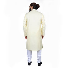 Load image into Gallery viewer, mens lemon yellow color poly cotton kurta
