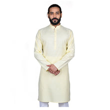 Load image into Gallery viewer, mens lemon yellow color poly cotton kurta
