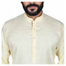 Load image into Gallery viewer, mens lemon yellow color poly cotton kurta
