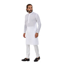 Load image into Gallery viewer, Ajay Arvindbhai Khatri Men&#39;s Pure Cotton Regular Kurta White_Circle Colour
