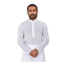 Load image into Gallery viewer, Ajay Arvindbhai Khatri Men&#39;s Pure Cotton Regular Kurta White_Circle Colour

