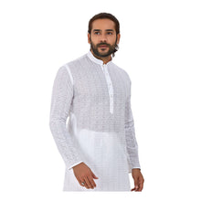 Load image into Gallery viewer, Ajay Arvindbhai Khatri Men&#39;s Pure Cotton Regular Kurta White_Circle Colour
