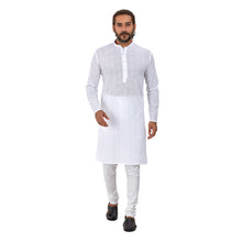 Load image into Gallery viewer, Ajay Arvindbhai Khatri Men&#39;s Pure Cotton Regular Kurta White_Star Colour
