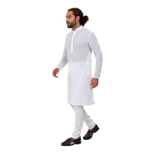 Load image into Gallery viewer, Ajay Arvindbhai Khatri Men&#39;s Pure Cotton Regular Kurta White_Star Colour
