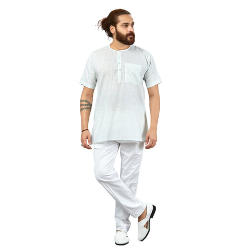 mens light green color cotton regular night wear or pehran