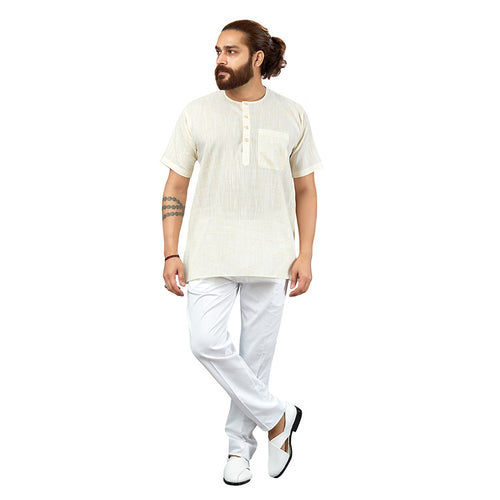 mens lemon yellow color cotton regular night wear or pehran