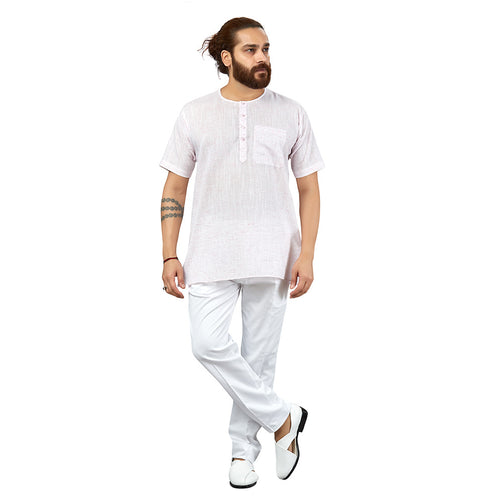mens light pink color cotton regular night wear or pehran