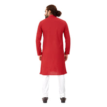 Load image into Gallery viewer, mens maroon color cotton lucknowi kurta
