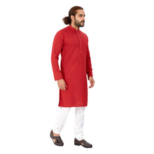Load image into Gallery viewer, mens maroon color cotton lucknowi kurta
