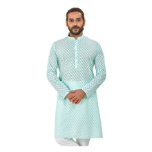 Load image into Gallery viewer, Ajay Arvindbhai Khatri Men&#39;s Pure Cotton Regular Brasso Kurta Pistachio Colour
