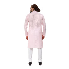 Load image into Gallery viewer, Ajay Arvindbhai Khatri Men&#39;s Pure Cotton Regular Brasso Kurta Light Pink Colour
