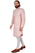 Load image into Gallery viewer, Ajay Arvindbhai Khatri Men&#39;s Indo Western Navabi Pink Color side button
