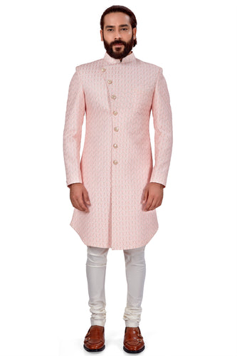 mens pink color nawabi indowestern