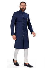 Load image into Gallery viewer, mens navy blue color nawabi dress indowestern
