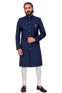 mens navy blue color nawabi dress indowestern