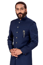 Load image into Gallery viewer, mens navy blue color nawabi dress indowestern
