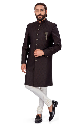 mens brown color nawabi dress indowestern dress