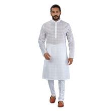 Load image into Gallery viewer, mens white color cotton kurta
