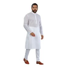 Load image into Gallery viewer, mens white color cotton kurta

