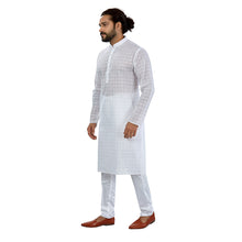 Load image into Gallery viewer, Ajay Arvindbhai Khatri Men&#39;s Pure Cotton Regular Chikan embriodery kurta White Colour
