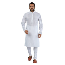 Load image into Gallery viewer, Ajay Arvindbhai Khatri Men&#39;s Pure Cotton Regular Chikankari embriodery kurta White Colour
