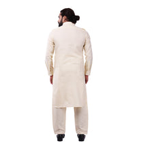 Load image into Gallery viewer, Ajay Arvindbhai Khatri Men&#39;s Pure Cotton Regular Pathani Suit Set CREAM Colour
