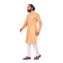 Load image into Gallery viewer, mens light orange fawn color cotton linen kurta
