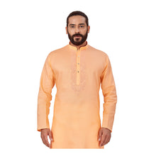 Load image into Gallery viewer, mens light orange fawn color cotton linen kurta
