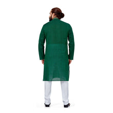 Load image into Gallery viewer, Ajay Arvindbhai Khatri Men&#39;s EMB Cotton Handloom Green Kurta
