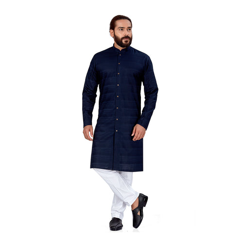 mens royal blue color cotton kurta