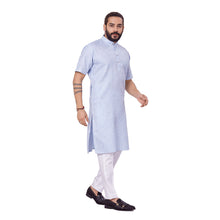 Load image into Gallery viewer, Ajay Arvindbhai Khatri Men&#39;s Linen Straight Modi Style Kurta Sky Blue Colour
