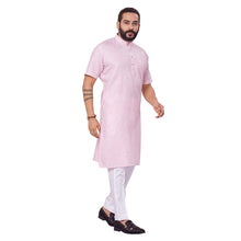 Load image into Gallery viewer, Ajay Arvindbhai Khatri Men&#39;s Linen Straight Modi Style Kurta Pink Colour

