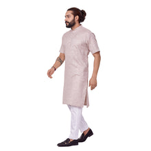 Load image into Gallery viewer, Ajay Arvindbhai Khatri Men&#39;s Linen Straight Modi Style Kurta Brown Colour
