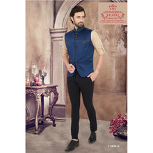 Load image into Gallery viewer, mens blue color nehru jacket modi jacket
