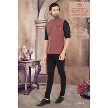 Load image into Gallery viewer, Ajay Arvindbhai Khatri Men&#39;s Velvet Fabric Regular Nehru Jacket Pink Colour
