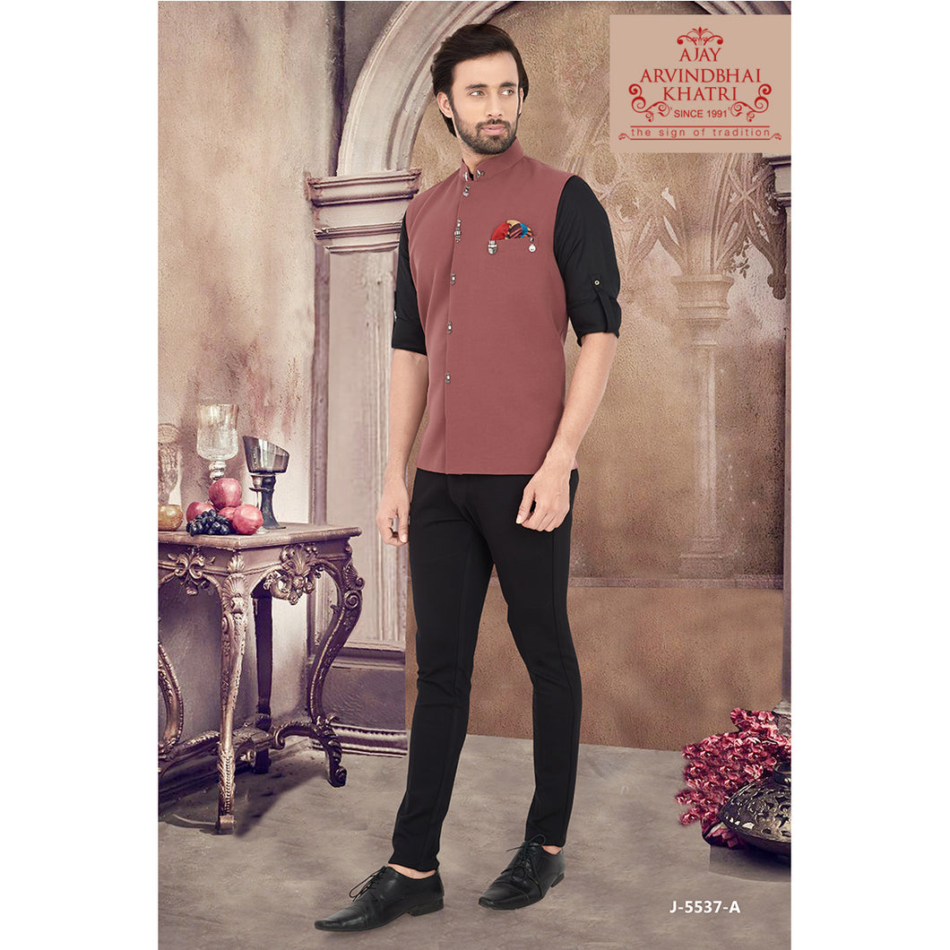 mens pink color regular nehru jacket