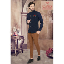 Load image into Gallery viewer, mens navy blue color regular nehru jacket
